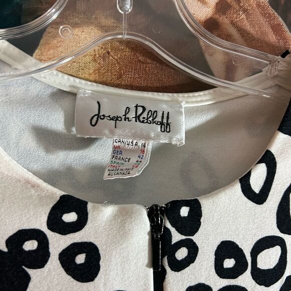 Joseph Ribkoff Black and White Circle Pattern Cardigan 14 - Picture 5 of 16